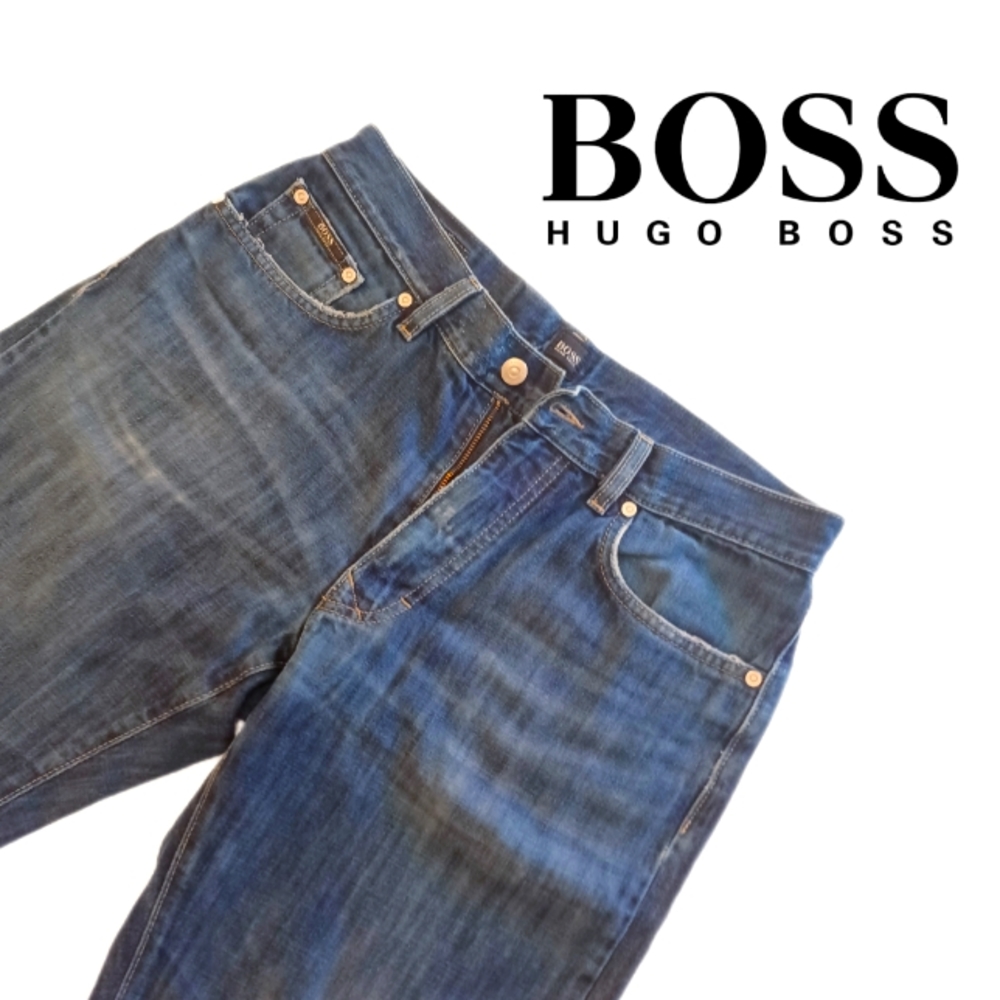 Hugo Boss mens jeans 34 x 32 Denim Blue Distressed Authentic